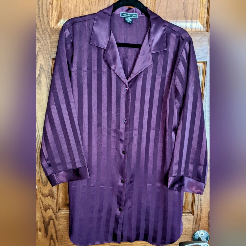 Halston Plum Sleep Shirt - MED
